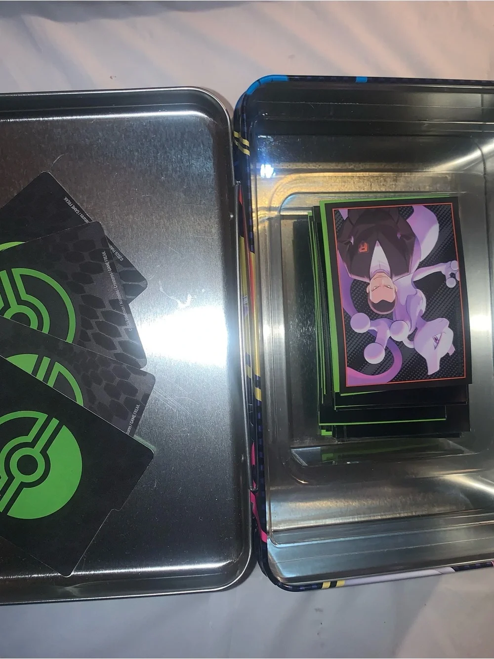 Pokemon Tin Lunchbox - Blue, Purple, Red, Yellow, Green